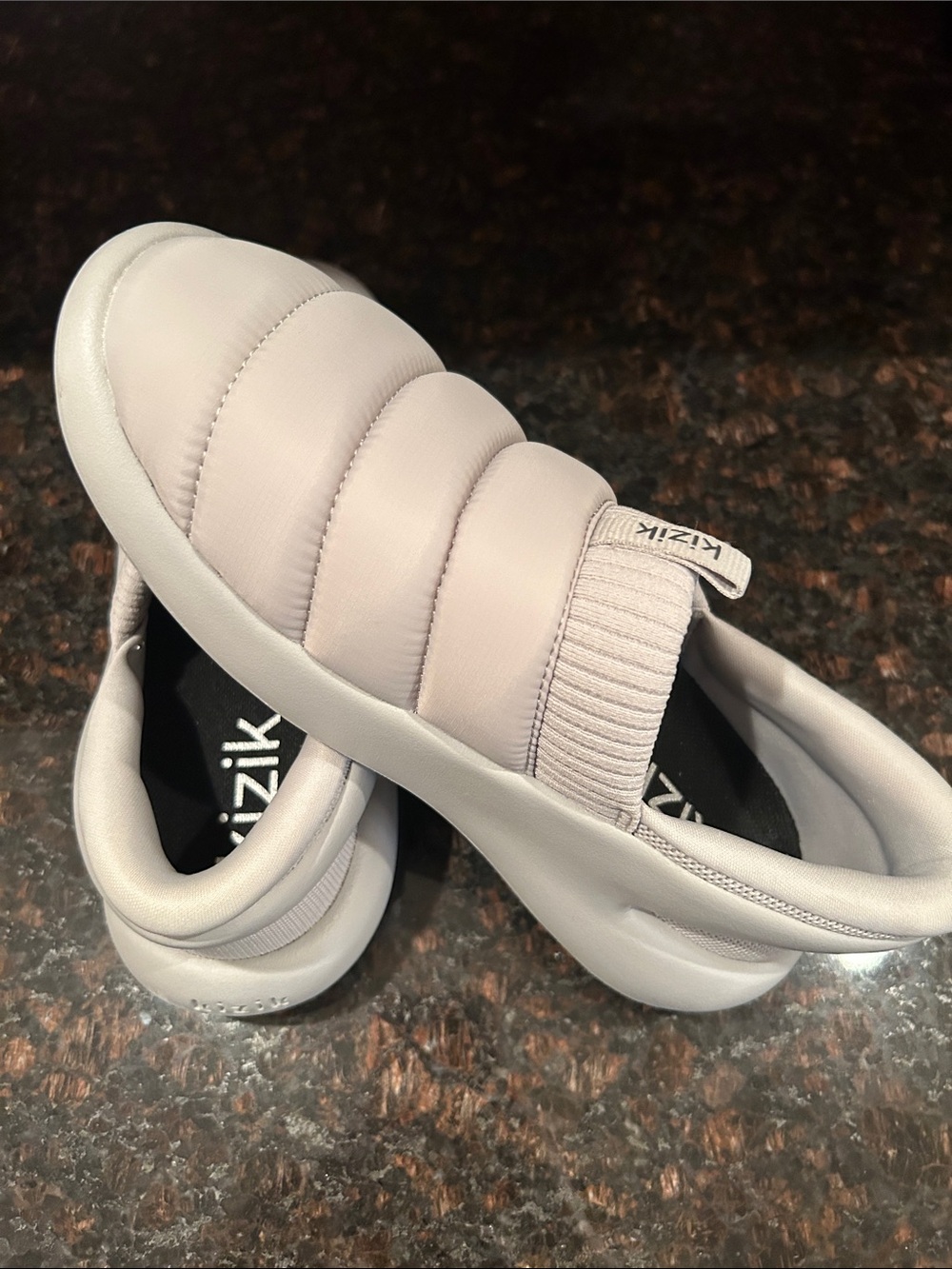 kizik Mars Roamer Puffer Slip-On Quilted Casual Shoe in Toasted Marshmallow